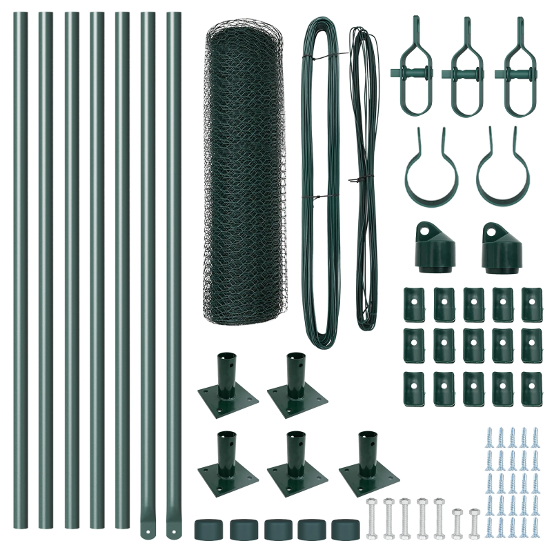 vidaXL Žoga āķis Zaļa 10 x 0,4 m ,13 mm siets, Tērauds un PVC