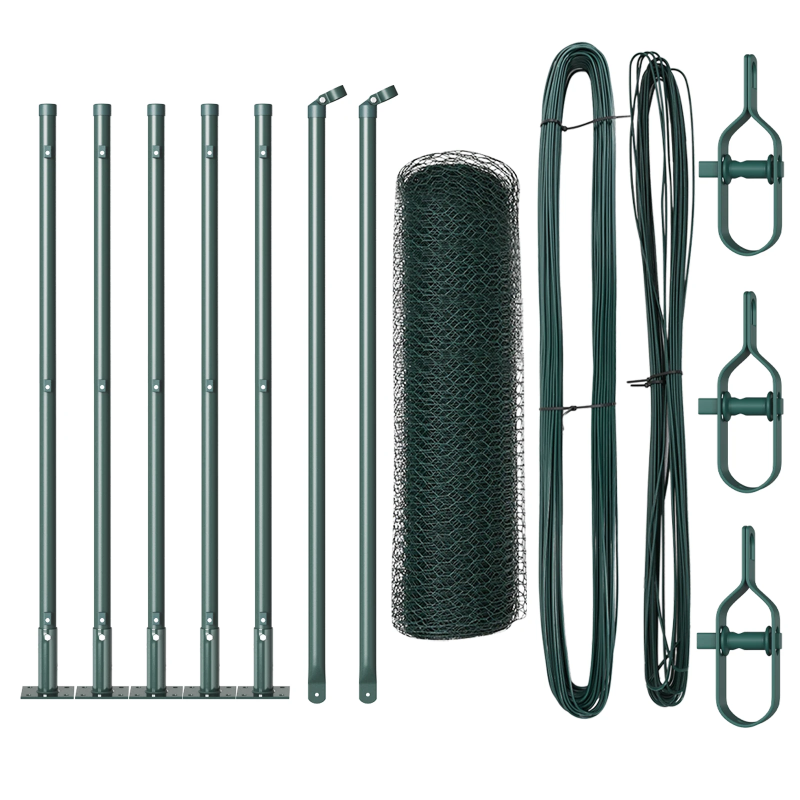 vidaXL Žoga āķis Zaļa 10 x 0,5 m ,13 mm siets, Tērauds un PVC