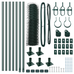 vidaXL Žoga āķis Zaļa 10 x 0,6 m ,36 mm siets, Tērauds un PVC