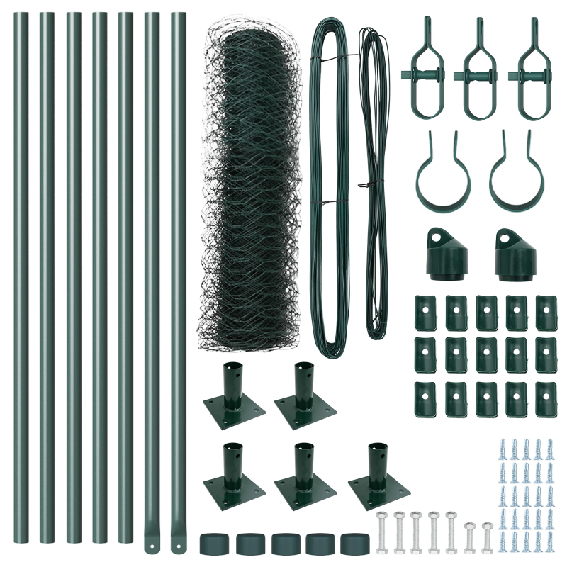 vidaXL Žoga āķis Zaļa 10 x 0,8 m ,36 mm siets, Tērauds un PVC