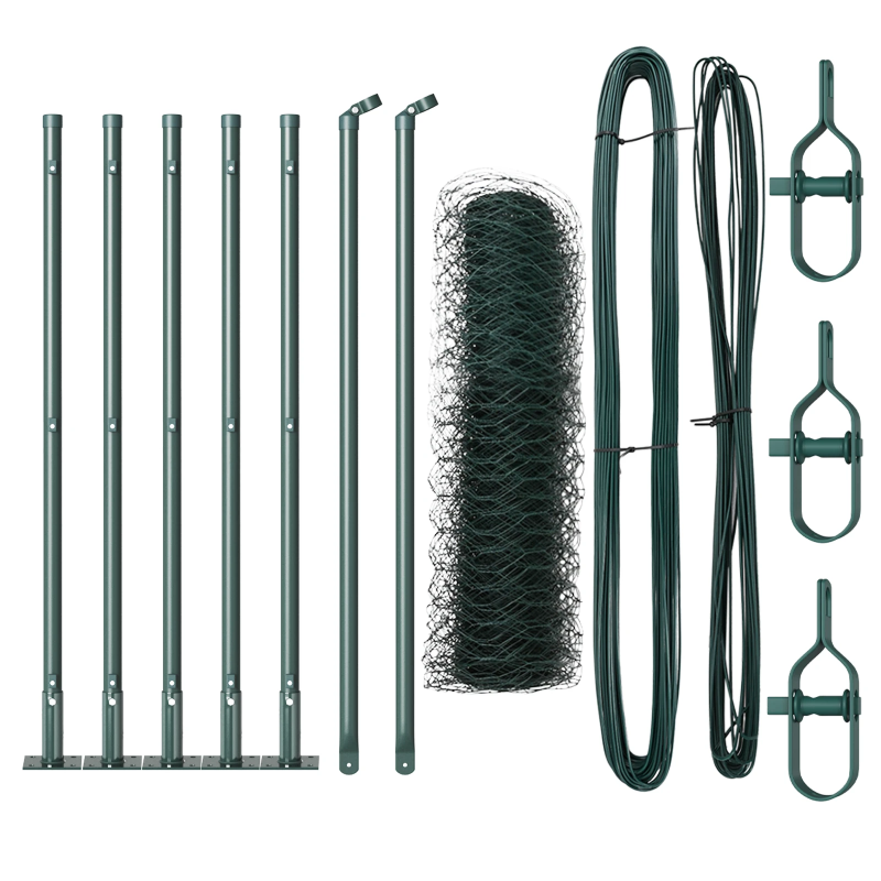 vidaXL Žoga āķis Zaļa 10 x 0,8 m ,36 mm siets, Tērauds un PVC