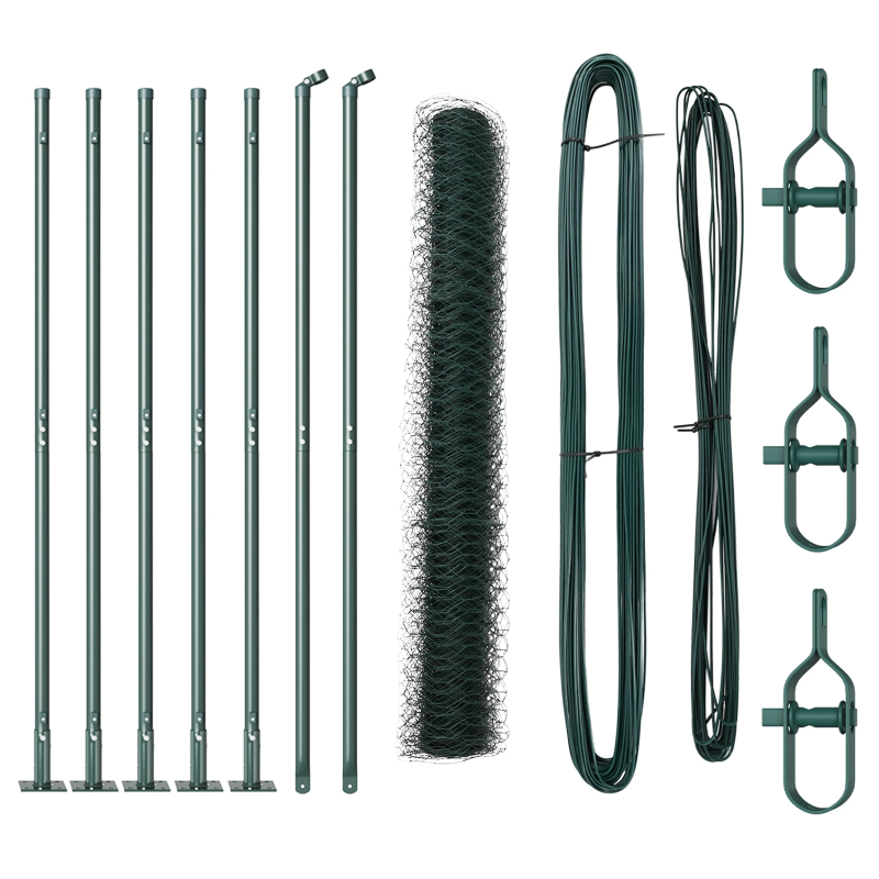 vidaXL Žoga āķis Zaļa 10 x 0,8 m ,50 mm siets, Tērauds un PVC