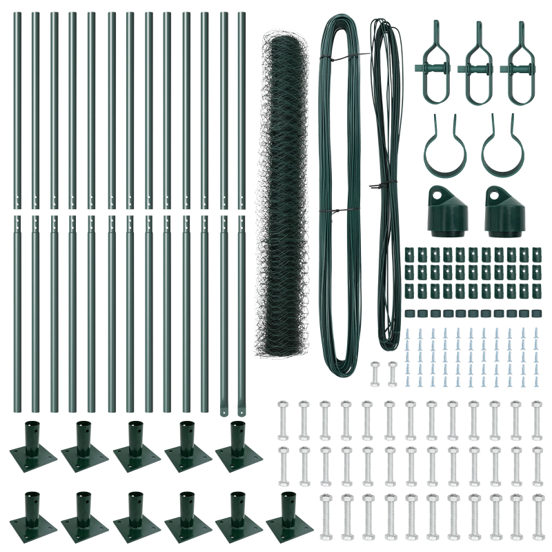 vidaXL Žoga āķis Zaļa 25 x 0,8 m ,36 mm acs, Tērauds un PVC