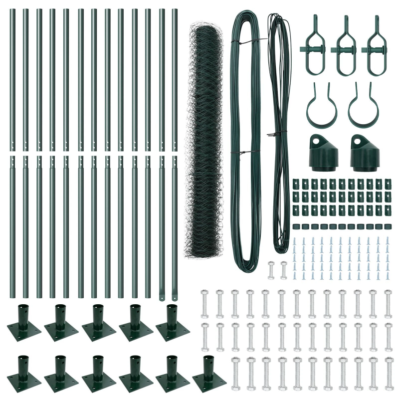 vidaXL Žoga āķis Zaļa 25 x 1 m ,36 mm siets, Tērauds