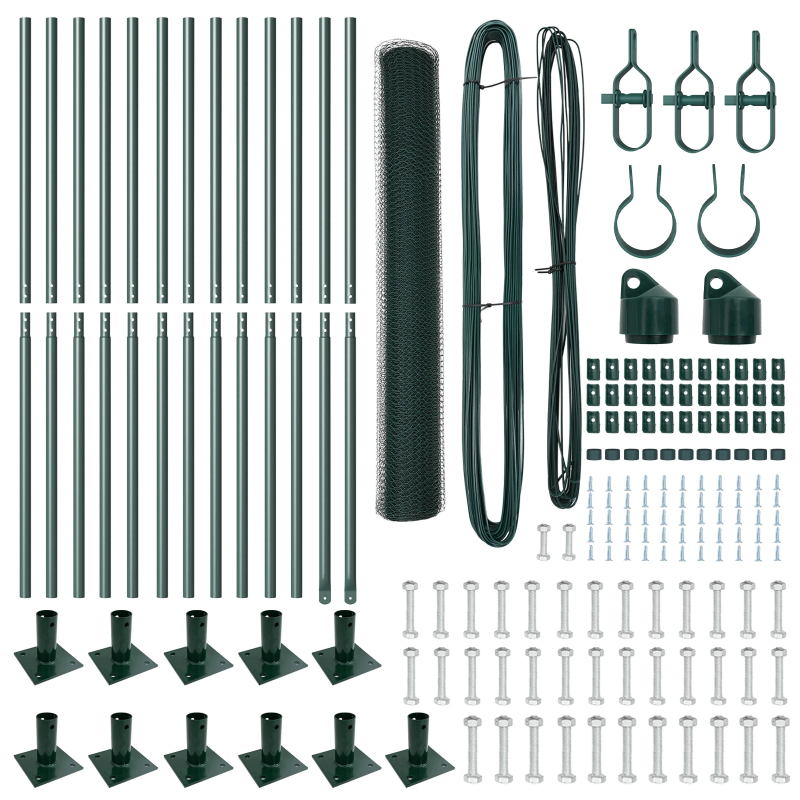 vidaXL Žoga āķis Zaļa 25 x 1,2 m ,13 mm tīkls, Tērauds
