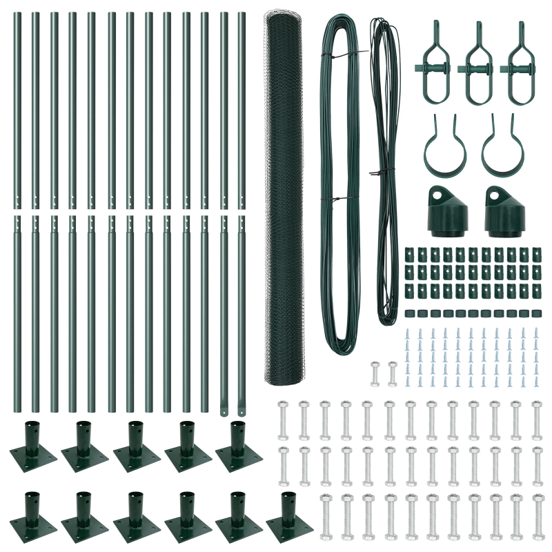 vidaXL Žoga āķis Zaļa 25 x 1,4 m ,25 mm siets, Tērauds un PVC