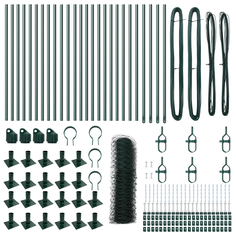 vidaXL Žoga āķis Zaļa 50 x 0,4 m ,36 mm acs, Tērauds un PVC