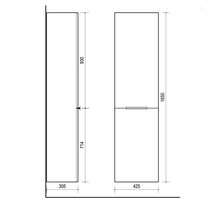 Saimniecības vannas istabas skapītis SU42 Concrete