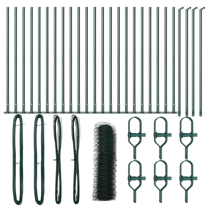 vidaXL Žoga āķis Zaļa 50 x 1 m ,36 mm acs, Tērauds un PVC