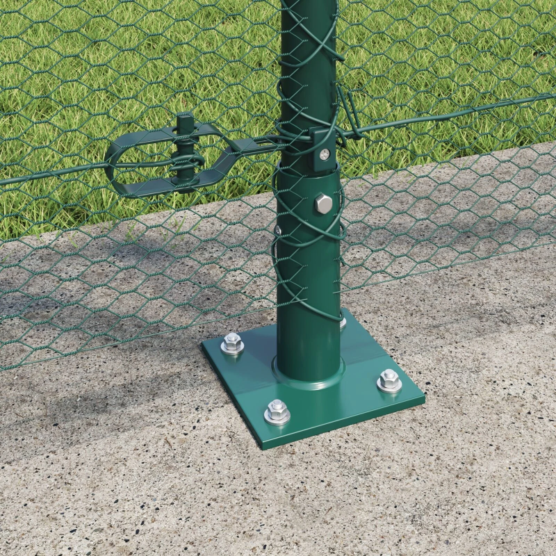 vidaXL Žoga āķis Zaļa 50 x 1,2 m ,13 mm siets, Tērauds un PVC