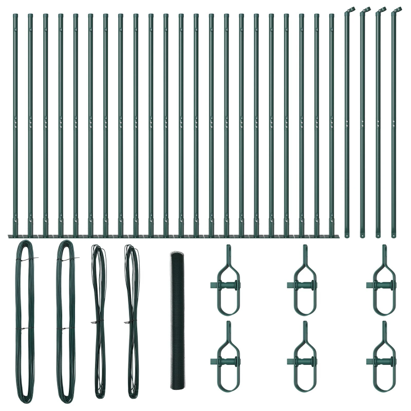 vidaXL Žoga āķis Zaļa 50 x 1,4 m ,13 mm acs, Tērauds un PVC