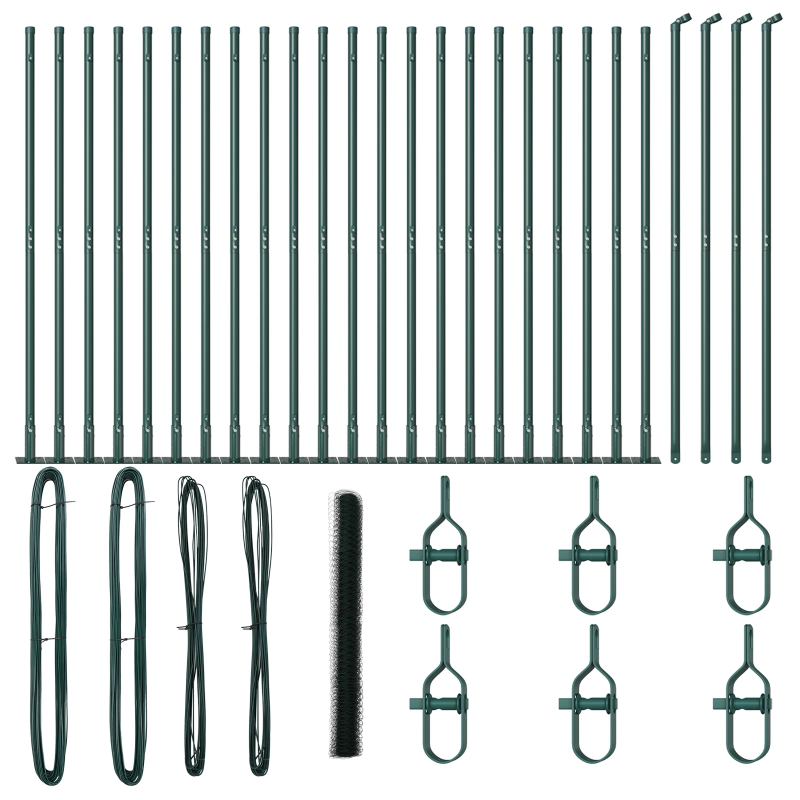 vidaXL Žoga āķis Zaļa 50 x 1,6 m ,36 mm tīkls, Tērauds un PVC