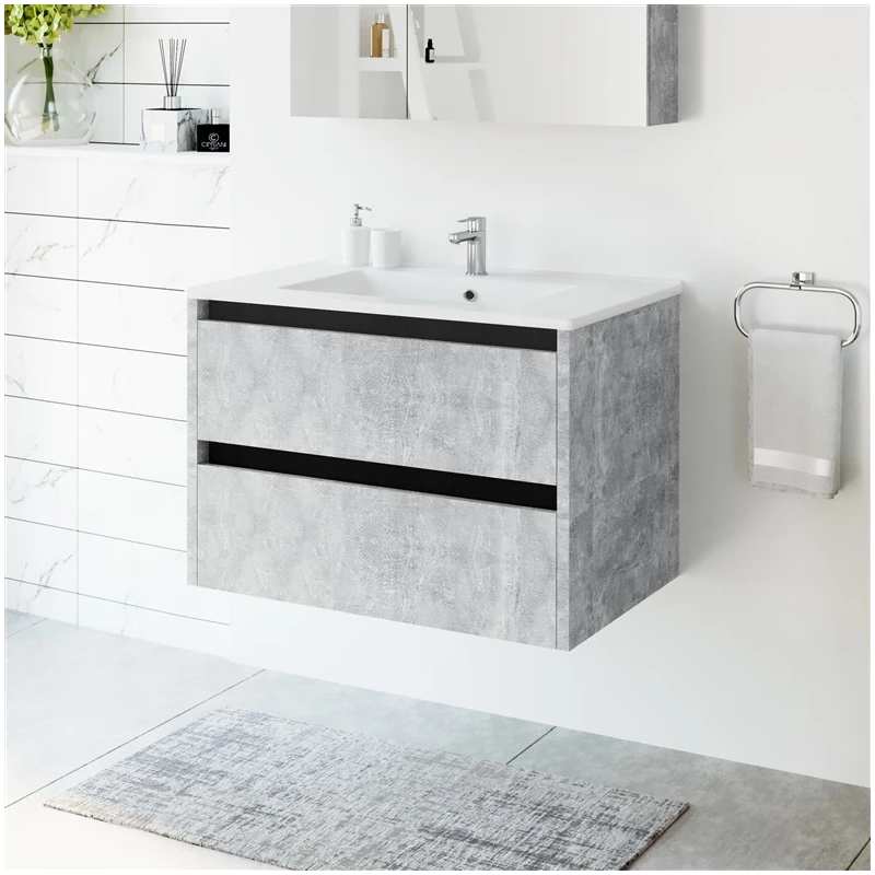 Vannas istabas piekaramais skapītis SA 70DL Concrete