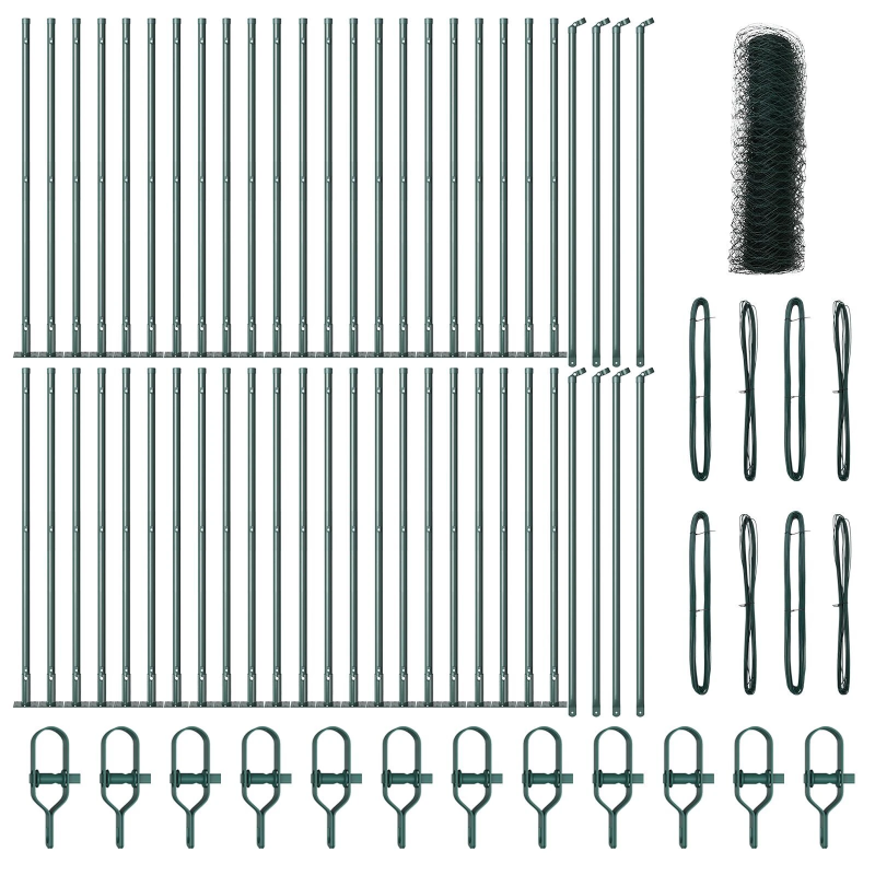 vidaXL Žoga āķis Zaļa 100 x 0,4 m ,36 mm siets, Tērauds un PVC