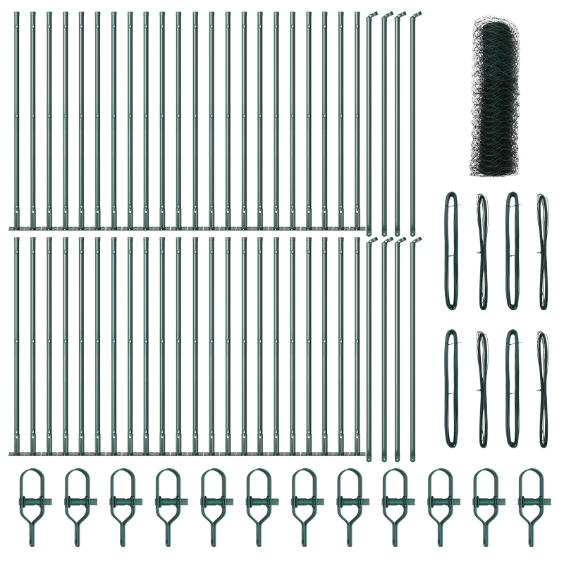 vidaXL Žoga āķis Zaļa 100 x 0,4 m ,50 mm siets, Tērauds un PVC