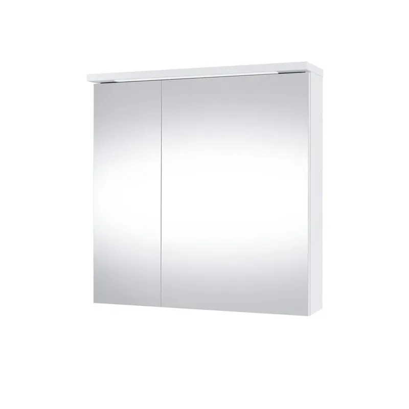 Piekarināms vannas istabas skapis ar spoguli Domoletti Outline SV70DL-2, balta krās., 18 cm x 70.1 cm x 68.6 cm