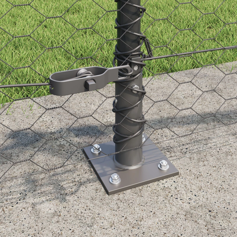 vidaXL Žoga āķis Pelēka 10 x 0,5 m ,36 mm siets, Tērauds un PVC