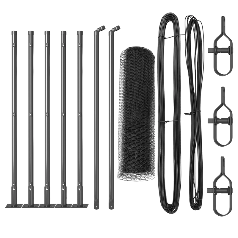 vidaXL Žoga āķis Pelēka 10 x 0,6 m ,13 mm režģis, Tērauds un PVC