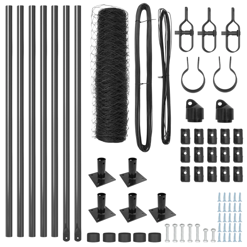 vidaXL Žoga āķis Pelēka 10 x 0,6 m ,36 mm siets, Tērauds un PVC