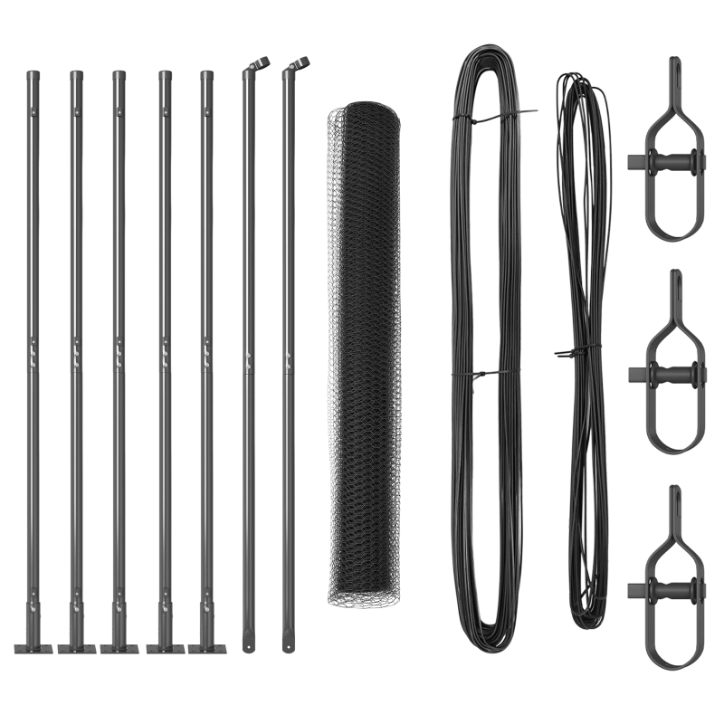 vidaXL Žoga āķis Pelēka 10 x 1 m ,25 mm sieta, Tērauds un PVC