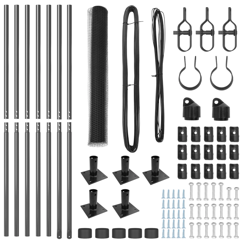 vidaXL Žoga āķis Pelēka 10 x 1 m ,25 mm sieta, Tērauds un PVC