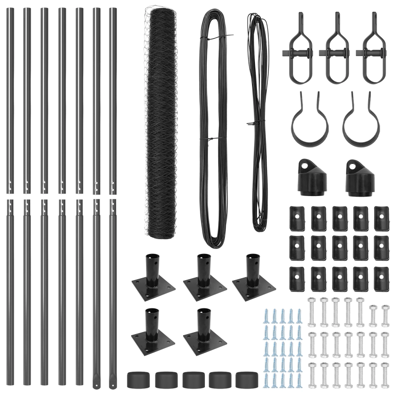 vidaXL Žoga āķis Pelēka 10 x 1 m ,50 mm siets, Tērauds un PVC