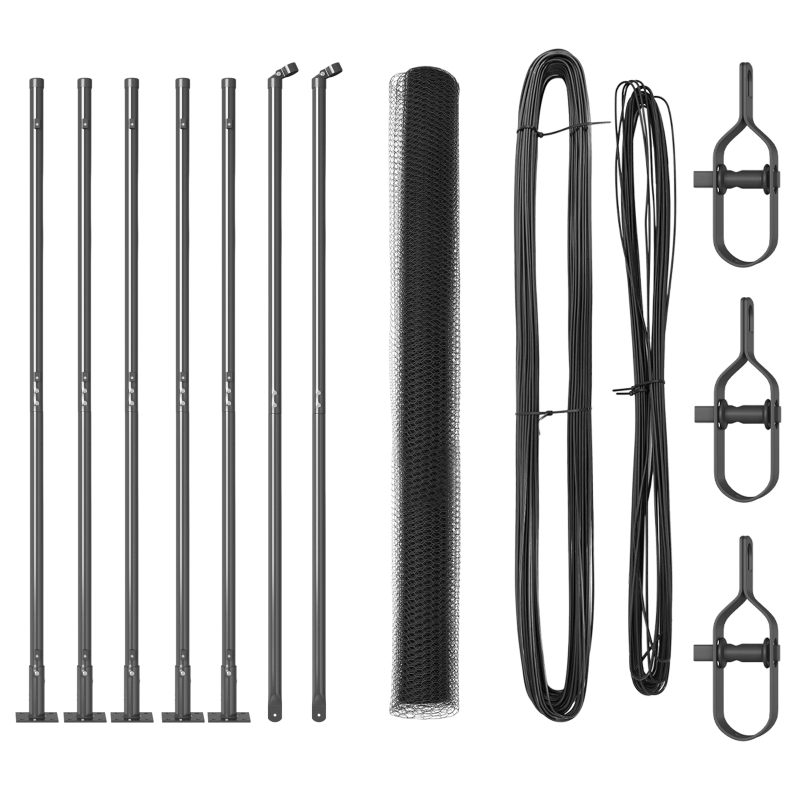 vidaXL Žoga āķis Pelēka 10 x 1,4 m ,25 mm siets, Tērauds un PVC