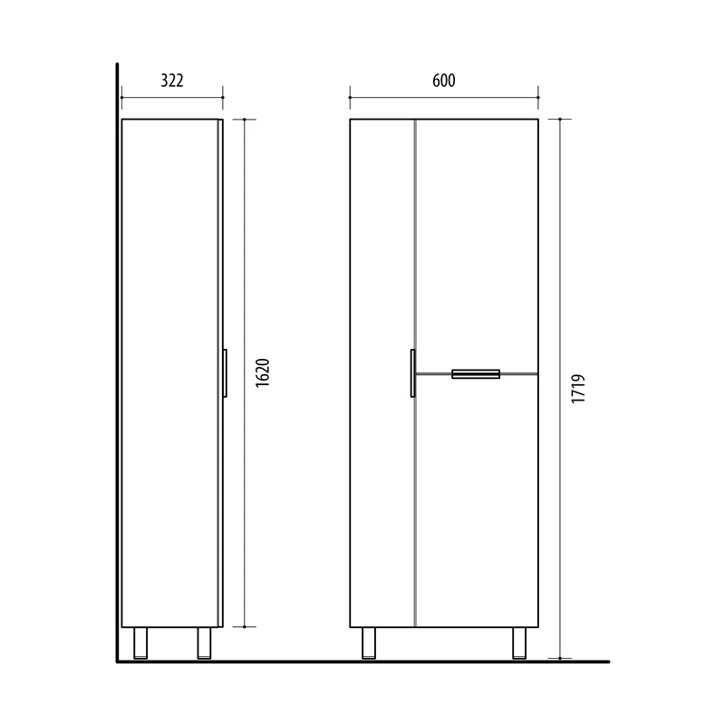 Vannasistabas skapītis su60dl-3n balts
