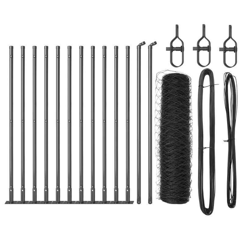 vidaXL Žoga āķis Pelēka 25 x 0,5 m ,36 mm sieta, Tērauds