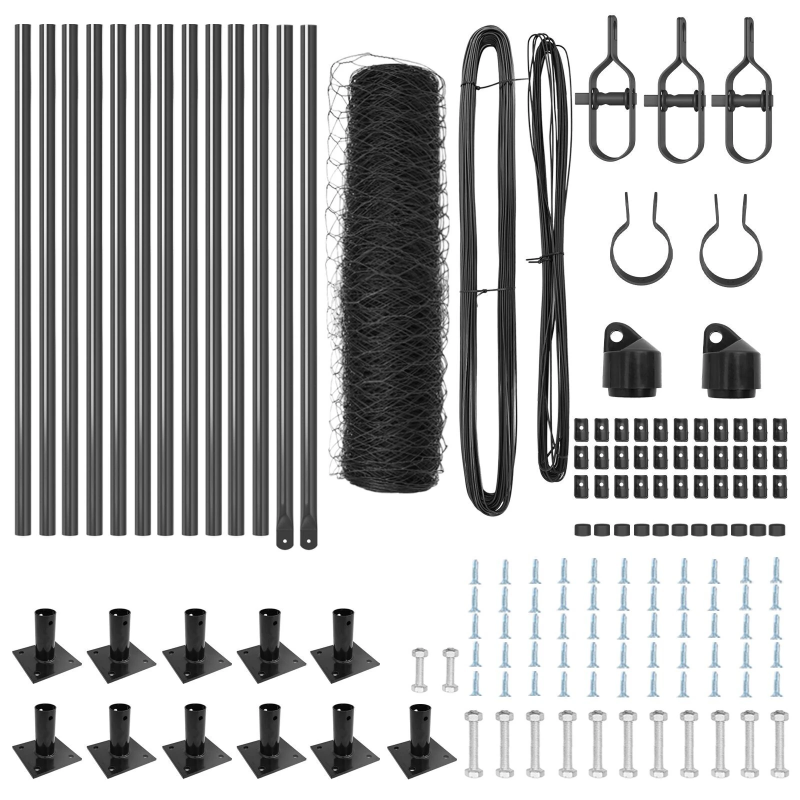 vidaXL Žoga āķis Pelēka 25 x 0,5 m ,36 mm sieta, Tērauds