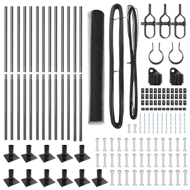 vidaXL Žoga āķis Pelēka 25 x 0,8 m ,25 mm siets, Tērauds un PVC