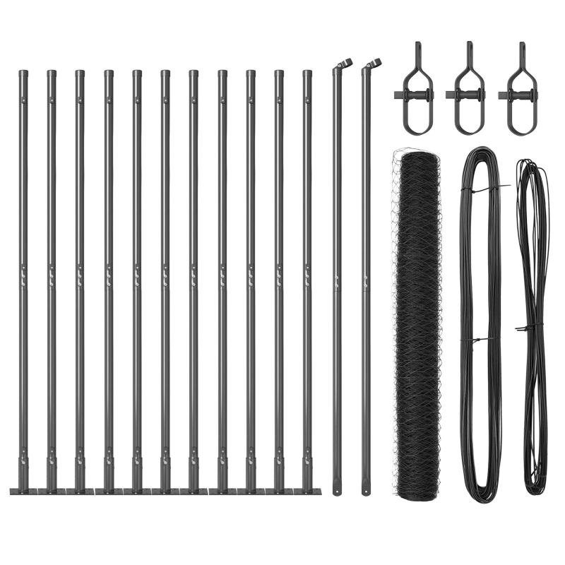 vidaXL Žoga āķis Pelēka 25 x 0,8 m ,50 mm siets, Tērauds un PVC