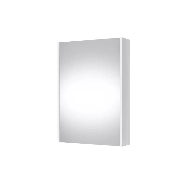 Piekarināms vannas istabas skapis ar spoguli Riva, balta krās., 13.8 cm x 47.6 cm x 67.6 cm