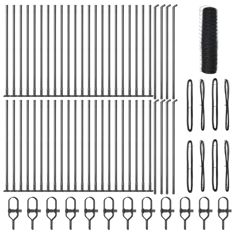 vidaXL Žoga āķis Pelēka 100 x 0,5 m ,50 mm acs, Tērauds un PVC