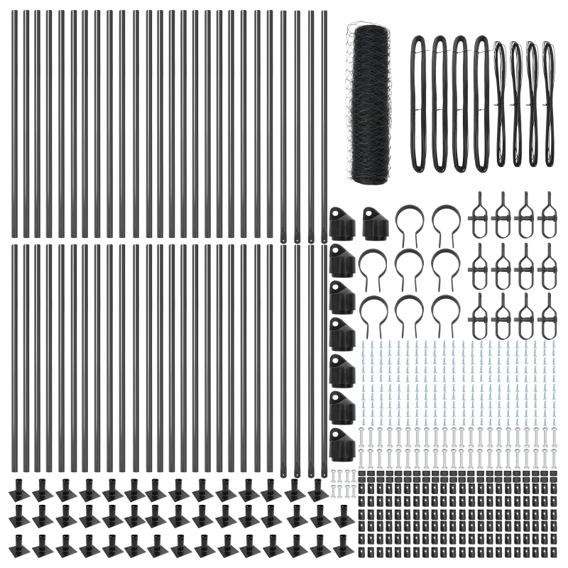 vidaXL Žoga āķis Pelēka 100 x 0,6 m ,50 mm acs, Tērauds un PVC