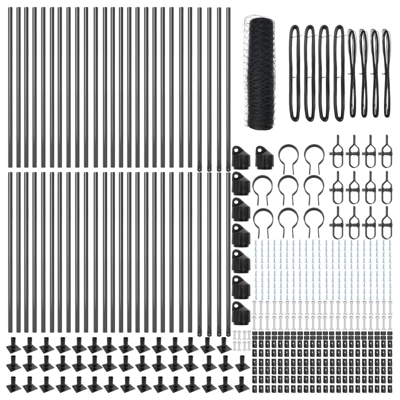 vidaXL Žoga āķis Pelēka 100 x 0,8 m ,50 mm acs, Tērauds un PVC