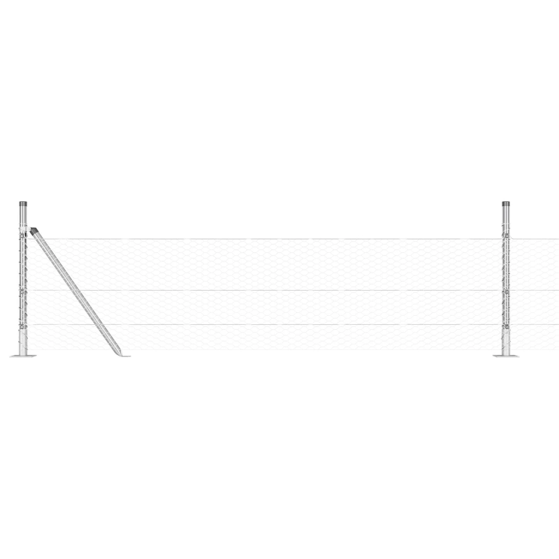 vidaXL Žoga āķis Sudraba 10 x 0,5 m ,25 mm siets, Tērauds