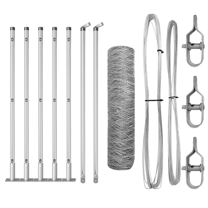 vidaXL Žoga āķis Sudraba 10 x 0,6 m ,36 mm siets, Tērauds