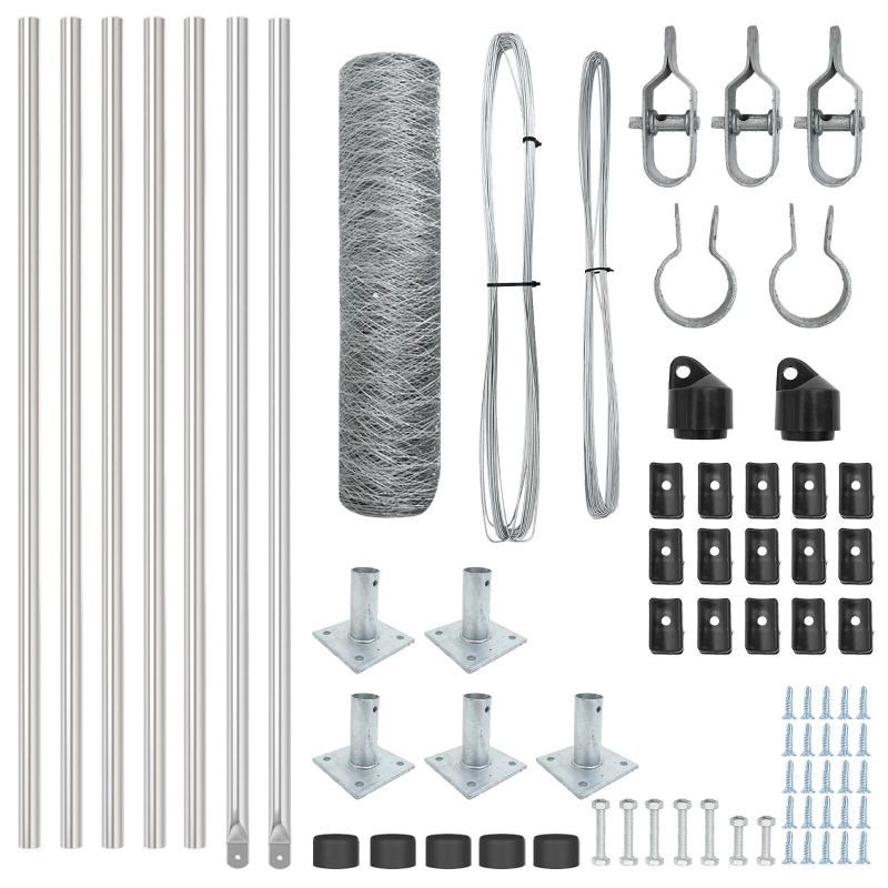 vidaXL Žoga āķis Sudraba 10 x 0,6 m ,50 mm siets, Tērauds