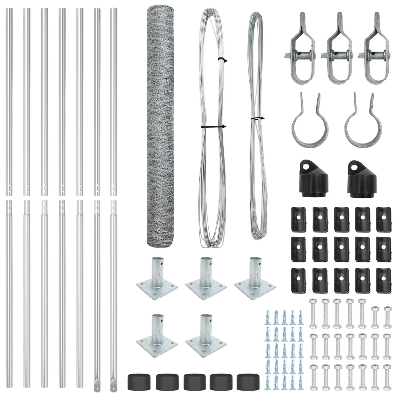 vidaXL Žoga āķis Sudraba 10 x 1 m ,36 mm siets, Tērauds