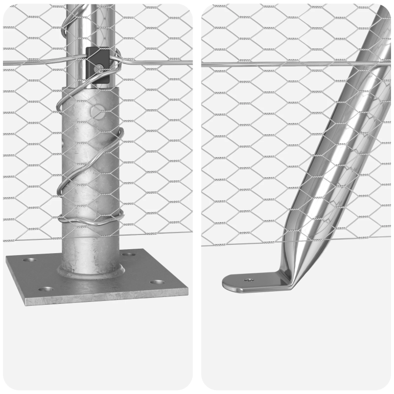 vidaXL Žoga āķis Sudraba 10 x 1,2 m ,13 mm sieta, Tērauds