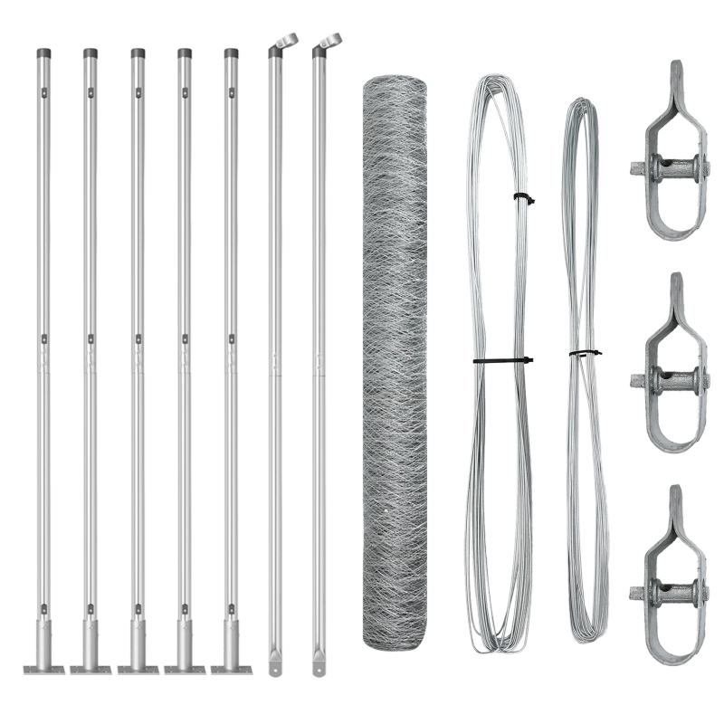 vidaXL Žoga āķis Sudraba 10 x 1,2 m ,50 mm acs, Tērauds