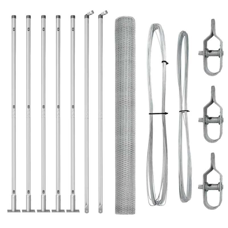 vidaXL Žoga āķis Sudraba 10 x 1,5 m ,25 mm siets, Tērauds