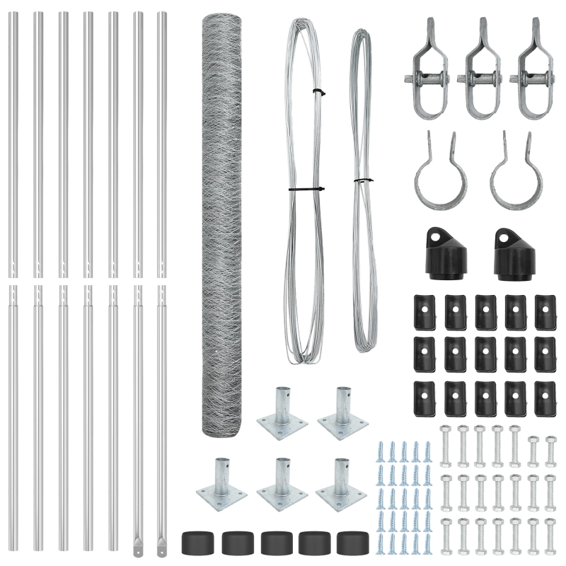 vidaXL Žoga āķis Sudraba 10 x 1,5 m ,50 mm acu izmērs, Tērauds
