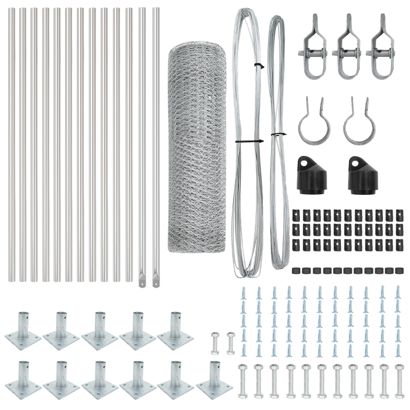 vidaXL Žoga āķis Sudraba 25 x 0,4 m ,25 mm acs, Tērauds