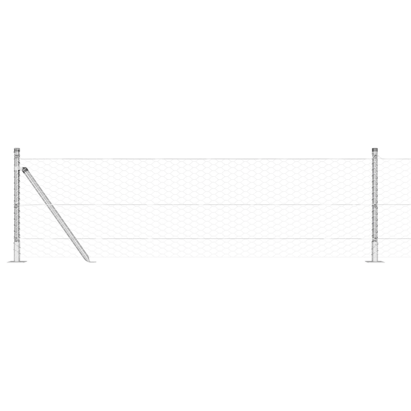 vidaXL Žoga āķis Sudraba 25 x 0,5 m ,36 mm sieta, Tērauds