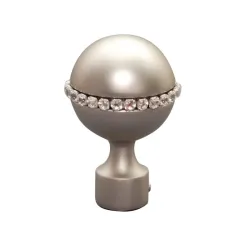 Denwer Curtain Rod Ends, Matte Silver, D16, 2 pcs