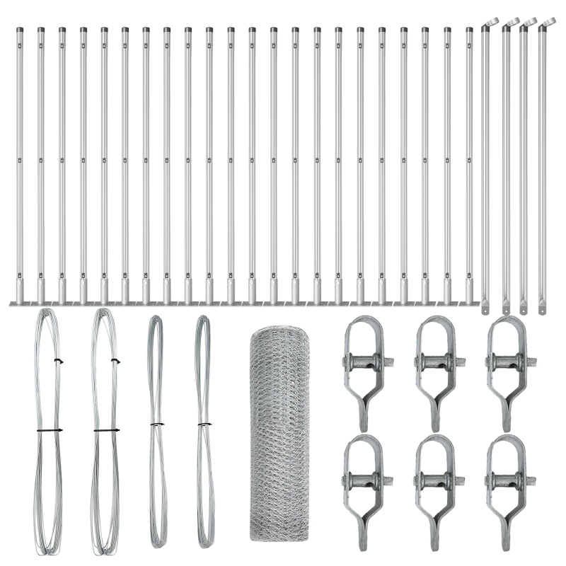 vidaXL Žoga āķis Sudraba 50 x 0,5 m ,13 mm acs, Tērauds