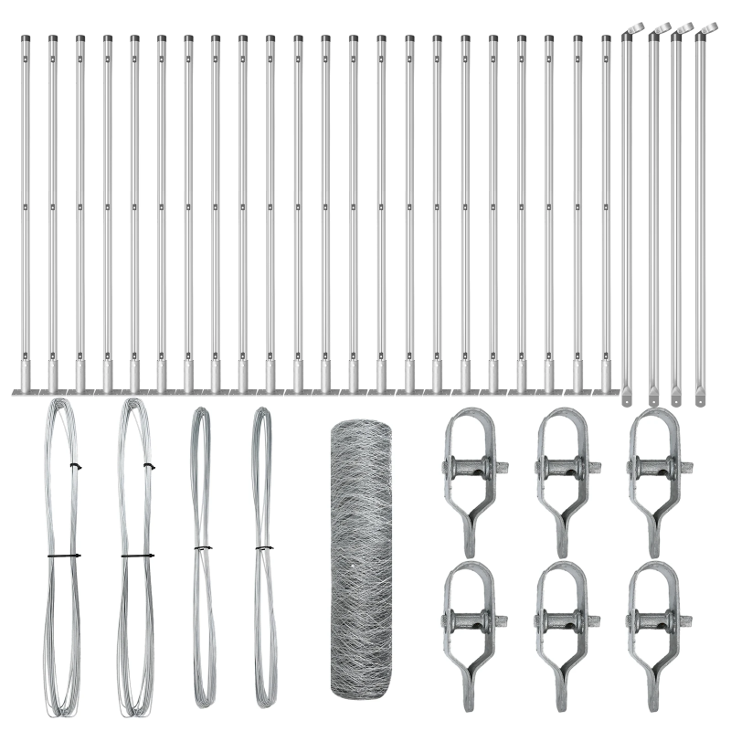 vidaXL Žoga āķis Sudraba 50 x 0,5 m ,50 mm siets, Tērauds