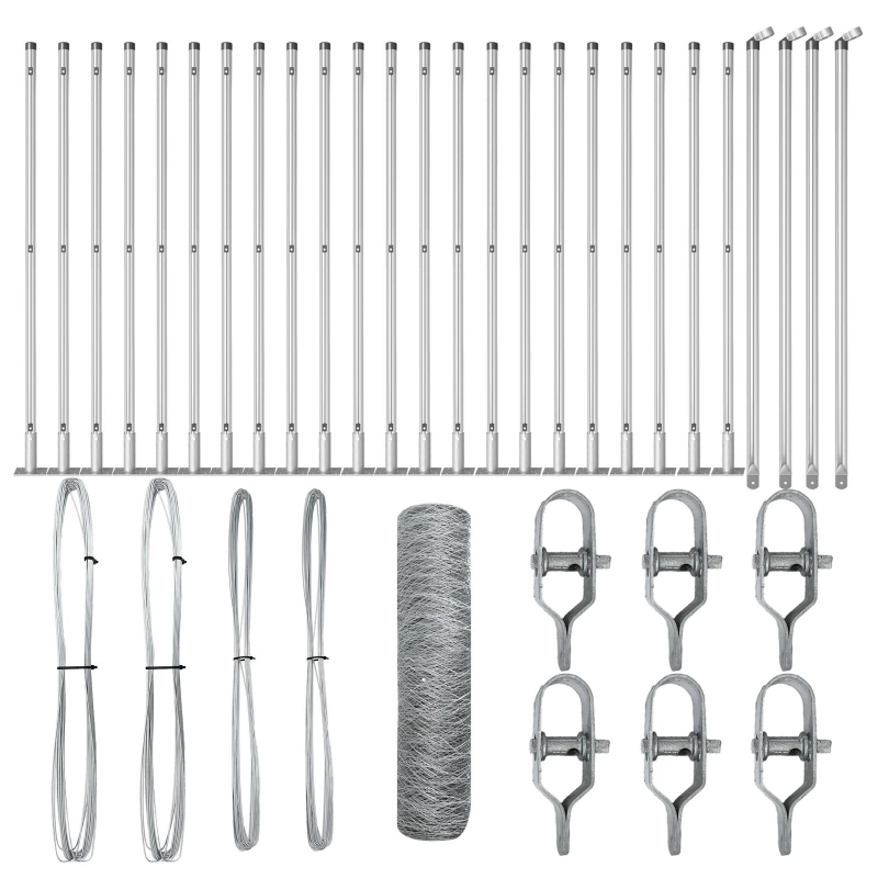 vidaXL Žoga āķis Sudraba 50 x 0,6 m ,36 mm siets, Tērauds